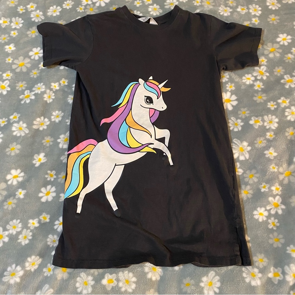 H&M Kids T-Shirt with Colorful Unicorn - Black